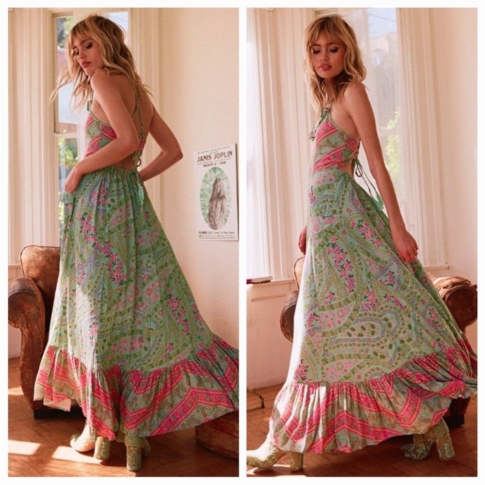 Floral Spell New with Tags “City Lights Strappy Maxi in Sage” - Picture 4 of 14